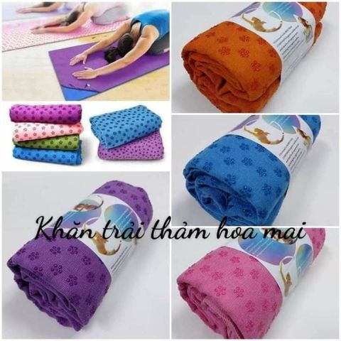 Khăn Trải Thảm Yoga Cao Cấp Silicon 183x63cm - Thấm Hút Mồ Hôi, Độ Bám Tốt, Kháng Khuẩn, Giúp Tập Luyện Hiệu Quả