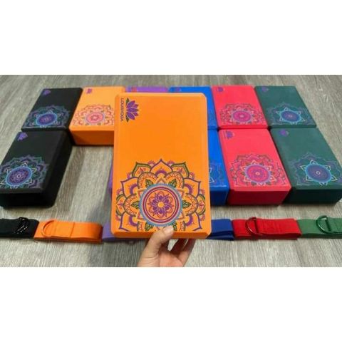 Gạch Tập Yoga Mandala Sắc Màu Louis Yoga 23x15x7.6cm - Hỗ Trợ Tư Thế Yoga và Cân Bằng Cho Yogi
