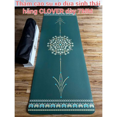 Thảm Yoga Cao Su Xơ Dừa Clover Dày 7mm Hoa Ngọc Bích - Chống Trượt, Siêu êm, Kèm Túi Đựng & Hộp Sang Trọng