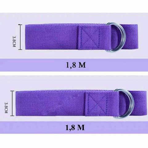 Dây Tập Yoga Cotton 1,8m x 3,8cm - Hỗ Trợ Động Tác Khó, Tăng Độ Dẻo Uốn, 8 Màu Sắc Đẹp, Chắc Chắn và Tiện Lợi