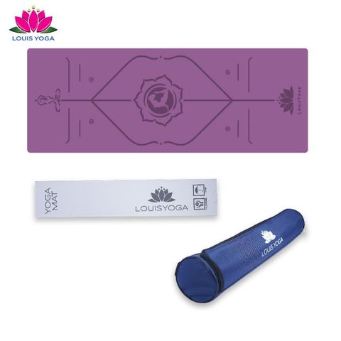 (TẶNG TÚI ) Thảm cao su tập yoga Louis Yoga phiên bản Basic định tuyến - Chất liệu cao su chống trơn trượt - LOUISYOGA
