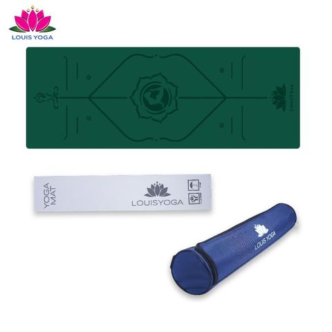 (TẶNG TÚI ) Thảm cao su tập yoga Louis Yoga phiên bản Basic định tuyến - Chất liệu cao su chống trơn trượt - LOUISYOGA