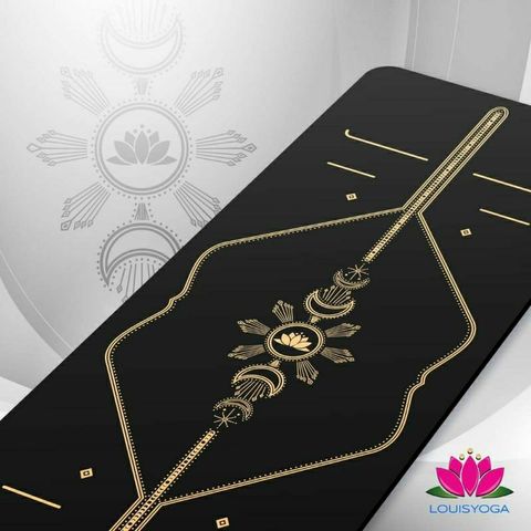 Thảm Tập Yoga Louis Moon - Cao Su Tự Nhiên Dày 4.5mm Với Thiết Kế Định Tuyến Sang Trọng - Bao Gồm Túi Đựng Chống Nước
