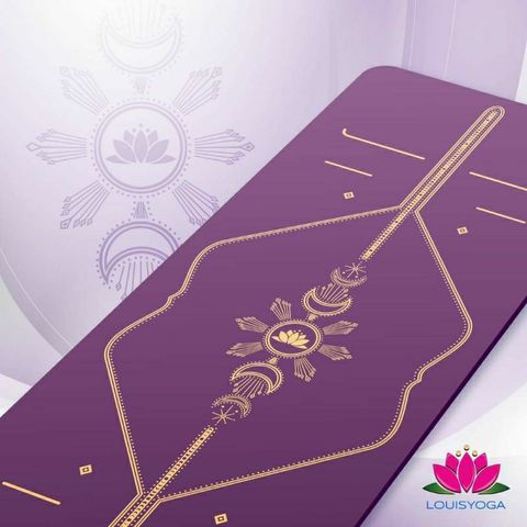 Thảm Tập Yoga Louis Moon - Cao Su Tự Nhiên Dày 4.5mm Với Thiết Kế Định Tuyến Sang Trọng - Bao Gồm Túi Đựng Chống Nước
