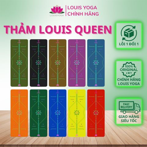 Thảm yoga chống trượt cao cấp Louis Yoga chất liệu cao su tự nhiên có đường định tuyến Louis Queen