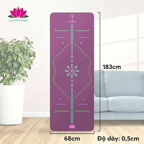 Thảm yoga chống trượt cao cấp Louis Yoga chất liệu cao su tự nhiên có đường định tuyến Louis Queen