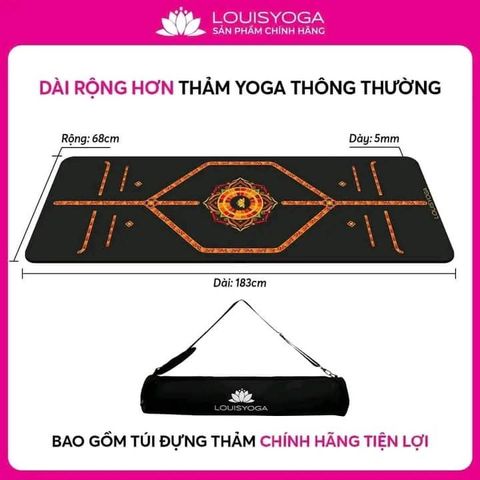 Thảm tập yoga Louis Yoga cao su cao cấp QUEEN F2 phiên bản 2024 - Chất liệu cao su chống trơn trượt - LOUISYOGA