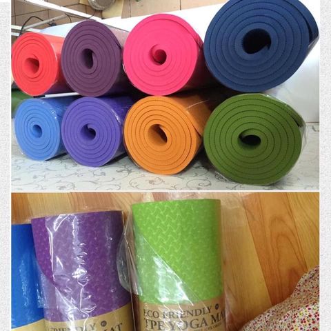 Thảm tập GYM tpe, Thảm tập YOGA có định tuyến dày 8mm đúc 1 lớp siêu bền, chống trơn trượt.Thảm yoga tập thể dục tại nhà