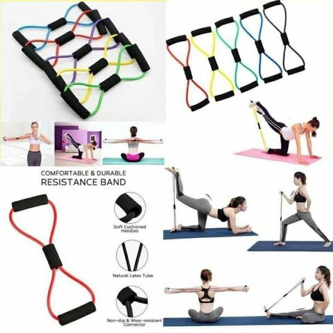 Dây Kéo Đàn Hồi Tập Thể Lực Vòng Số 8 - Kháng Lực Tập Gym, Yoga, Cardio, Dụng Cụ Tập Tại Nhà, Du Lịch