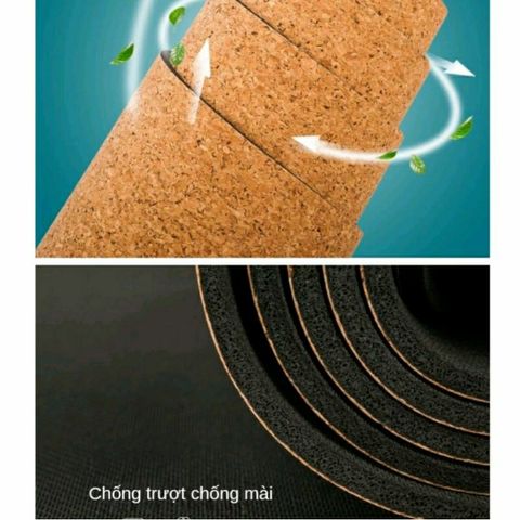 Thảm cao su non mặt gỗ bần tự nhiên hãng CLOVER