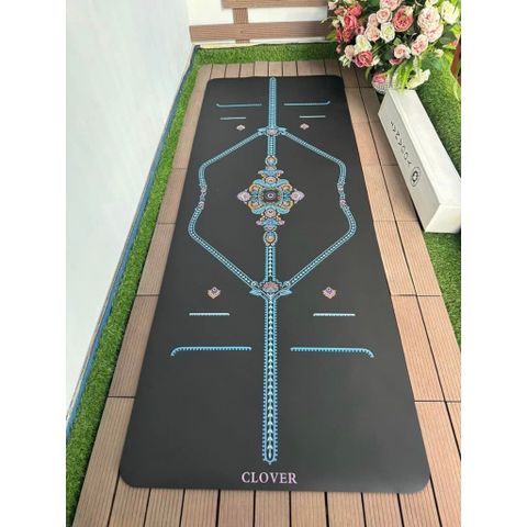 Thảm cao su sơ dừa sinh thái mặt nhám chống trơn trượt tuyết đối hãng CLOVER mẫu f23 hoa và moon trăng
