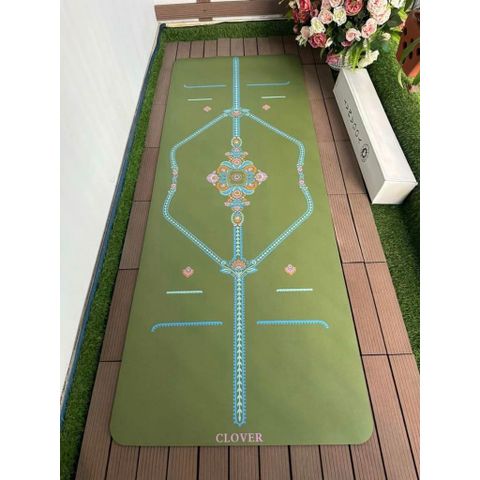 Thảm cao su sơ dừa sinh thái mặt nhám chống trơn trượt tuyết đối hãng CLOVER mẫu f23 hoa và moon trăng