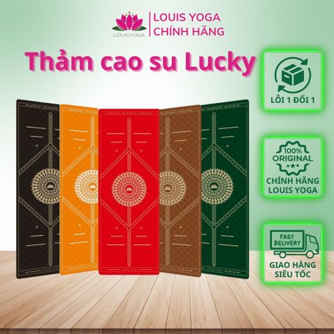 Thảm cao su tập yoga Louis phiên bản Lucky định tuyến Chất liệu cao su non chống trơn, chống trượt, độ đàn hồi cao