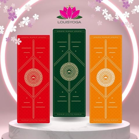 Thảm cao su tập yoga Louis phiên bản Lucky định tuyến Chất liệu cao su non chống trơn, chống trượt, độ đàn hồi cao