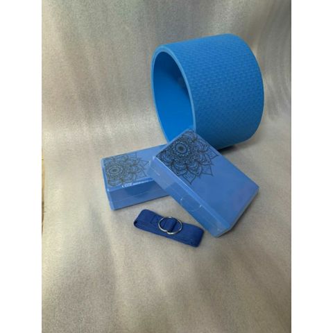 Combo vòng yoga bản to 20cm, gạch tập yoga , dây hỗ trợ tập yoga