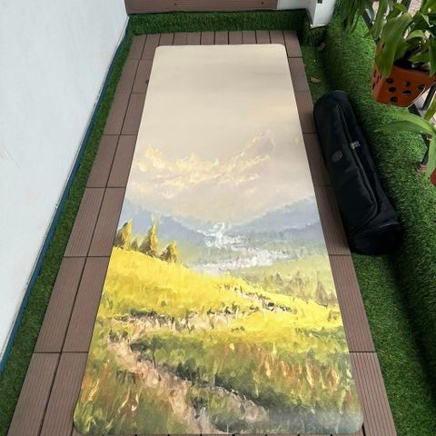 [HÀNG CHÍNH HÃNG] Thảm yoga cao su xơ dừa họa tiết độc đáo Chính hãng CLOVER nhập khẩu Đài Loan (kèm túi)