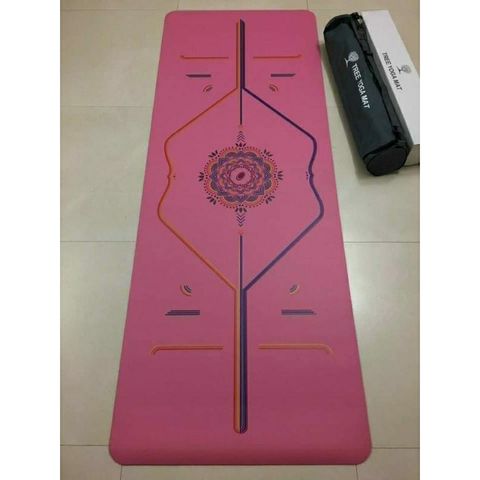 Thảm Tập Cao Su In Định Tuyến Cầu Vồng Đa Sắc,Thảm Tập yoga Cao Cấp Chính Hãng tree Yoga (Kèm túi)