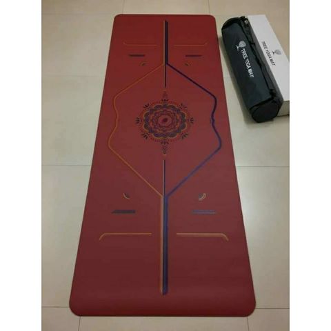 Thảm Tập Cao Su In Định Tuyến Cầu Vồng Đa Sắc,Thảm Tập yoga Cao Cấp Chính Hãng tree Yoga (Kèm túi)