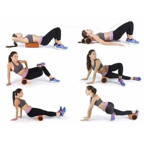 Con lăn massage Yoga Foam Roller - Thiết bị tập thể dục giảm đau cơ, hỗ trợ lưu thông máu, siêu bền, chất liệu EVA an toàn