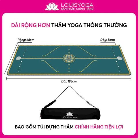 Thảm tập Yoga cao su cao cấp hãng Louis Yoga có định tuyến - Chống trơn, thấm mồ hôi, bám tốt - phiên bản Nature