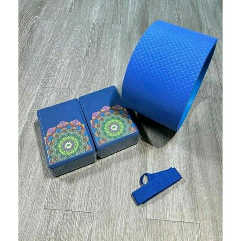 Combo Vòng Tập Yoga lớn 20cm - 2 Gạch Mandala LOUIS YOGA & 1 Dây Cotton 1m8 - Dụng Cụ Hỗ Trợ Tập Yoga Chuyên Nghiệp