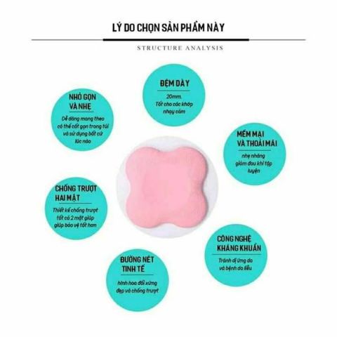 ĐỆM PAD GIÚP GIẢM ĐAU, GỐI, KHỦY TAY CHẤT LIỆU CAO SU NON TỰ NHIÊN CAO CẤP