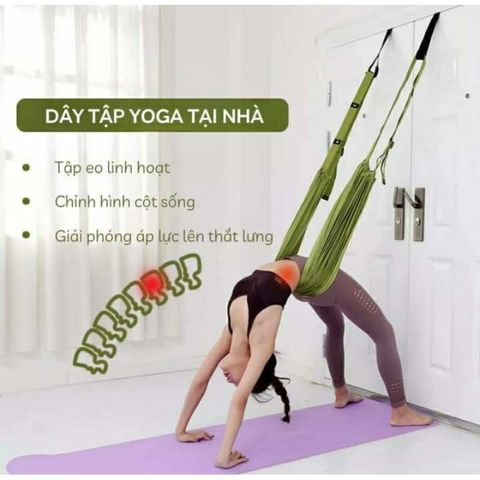 Võng Yoga Tập Tại Nhà - Dây Tập Yoga Treo Cửa Đủ Kích Thước Đối Diện Căng Giãn, Tăng Chiều Cao và Dẻo Dai