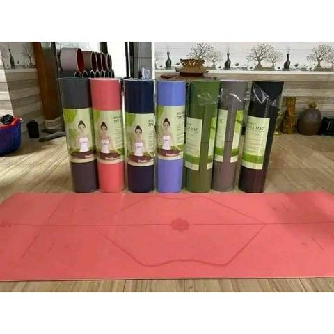 Thảm Tập Yoga TPE Định Tuyến Chống Trơn Trượt 8mm Cao Cấp - Thảm Thể Thao Đảm Bảo An Toàn và Êm Ái, Tặng Kèm Túi Đựng