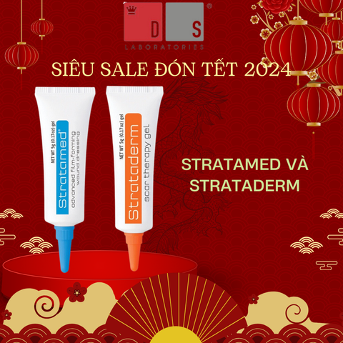 Combo Gel Silicone Strataderm & Stratamed cho vết thương hở, hỗ trợ ngăn ngừa sẹo xấu, làm mềm và phẳng vết sẹo, hiệu quả cao.