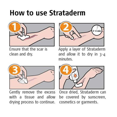 Combo Gel Silicone Strataderm & Stratamed cho vết thương hở, hỗ trợ ngăn ngừa sẹo xấu, làm mềm và phẳng vết sẹo, hiệu quả cao.