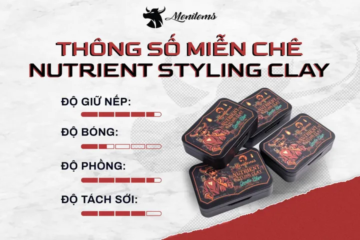 Sáp Vuốt Tóc Nam Gentle Blue Menitems - Dưỡng Tóc Clay Tạo Kiểu Tự Nhiên, Hương Thơm Lịch Lãm, Giữ Nếp Lên Đến 10 Giờ