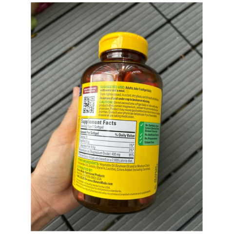 Viên uống bổ sung Magie 400mg Nature Made Extra Strength - Hỗ trợ sức khỏe, 180 viên, Chính hãng Mỹ