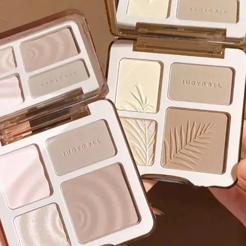 JudyDoll Bảng Phấn Bắt Sáng & Tạo Khối 4 Màu Tự Nhiên 9g - Phấn Trang Điểm Lâu Trôi, Định Hình Gương Mặt Rạng Rỡ