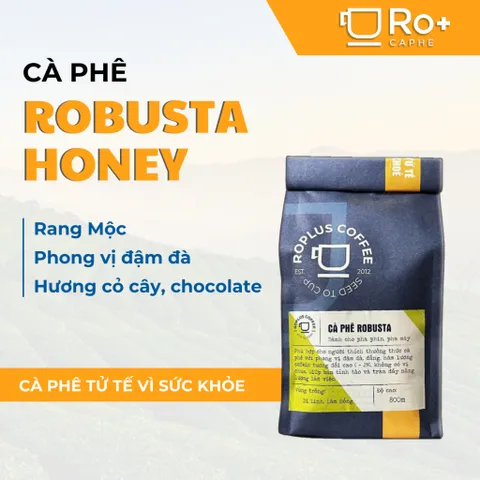 Combo 1kg Cà Phê Robusta Honey + Phin Nhôm Công Nghệ Anode - Cafe Rang Mộc Nguyên Chất Pha Phin, Pha Máy