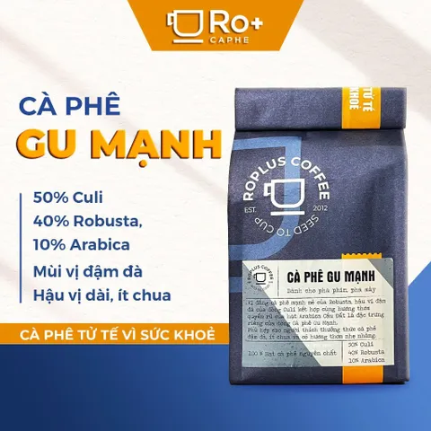 Combo Roplus Coffee 0.5kg Gu Vừa & 0.5kg Gu Mạnh kèm 1 phin nhôm Anode - Cà phê rang xay hương thơm quyến rũ, dễ pha phin và máy.