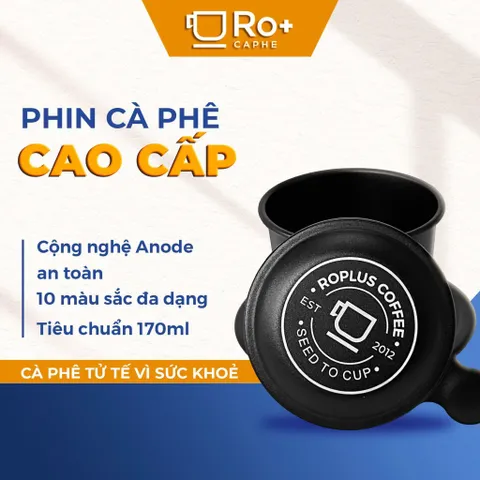 Combo Roplus Coffee 0.5kg Gu Vừa & 0.5kg Gu Mạnh kèm 1 phin nhôm Anode - Cà phê rang xay hương thơm quyến rũ, dễ pha phin và máy.