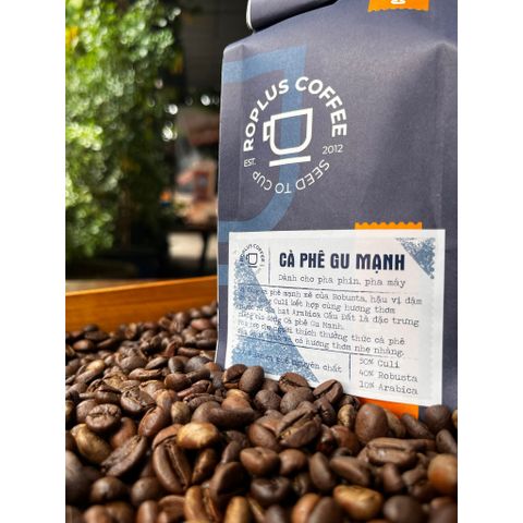Combo 1kg Cafe Gu Mạnh Roplus + Phin Nhôm Anode - Hương Thơm Quyến Rũ, Đậm Đà Robusta & Arabica - Quà Tặng Tặng Bình Thường
