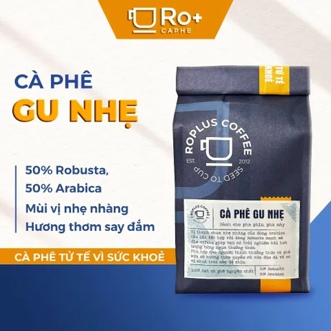 Cà Phê Gu Nhẹ Rang Mộc Roplus - 100% Nguyên Chất Arabica & Robusta - Pha Phin & Pha Máy - Vị Đậm Thanh Chua Nhẹ Từ Trái Cây