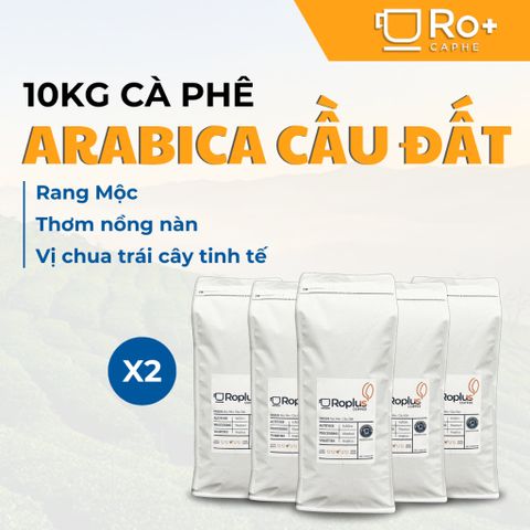 Cà Phê Arabica Cầu Đất Nguyên Chất Rang Mộc - Combo 10kg Pha Phin và Máy Cold Brew, Hương Vị Tươi Nguyên Bản