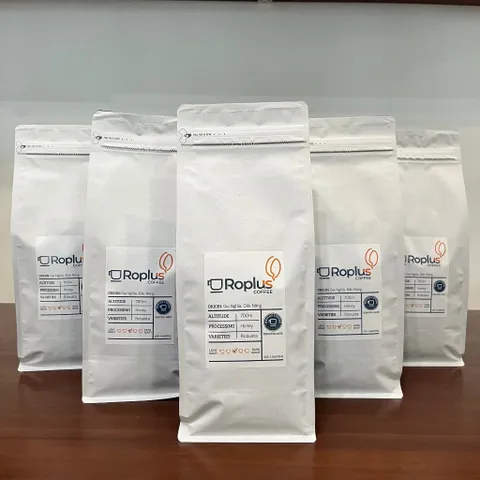 Cà phê Robusta Honey Roplus 5kg - Nguyên chất rang mộc, pha phin, máy vị đắng thanh đậm, hương chocolate, quà tặng lý tưởng