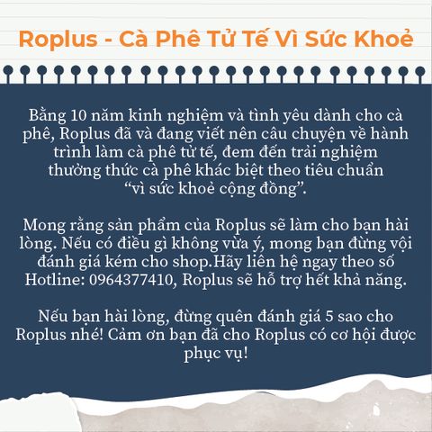 Cà phê Culi 100% Nguyên Chất Rang Mộc Roplus - Hạt Cà Phê Pha Phin Đậm Đà, Hương Vị Độc Quyền, Cafe Robusta Tự Nhiên