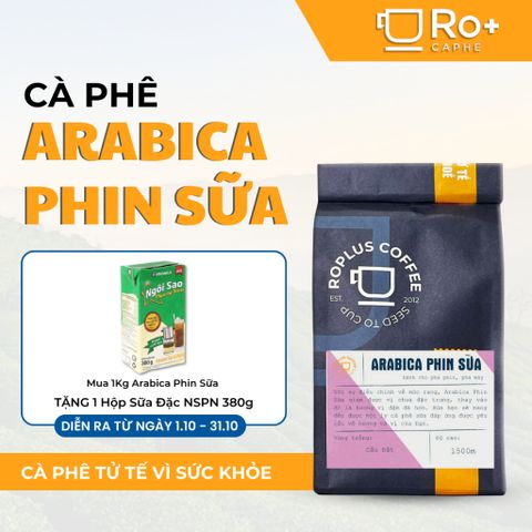 Cà phê Arabica Phin Sữa Roplus - Hạt Nguyên Chất Thơm Ngon, Phù Hợp Pha Phin, Pha Máy, Cold Brew, Hương Vị Đậm Đà, Chất Lượng Cao