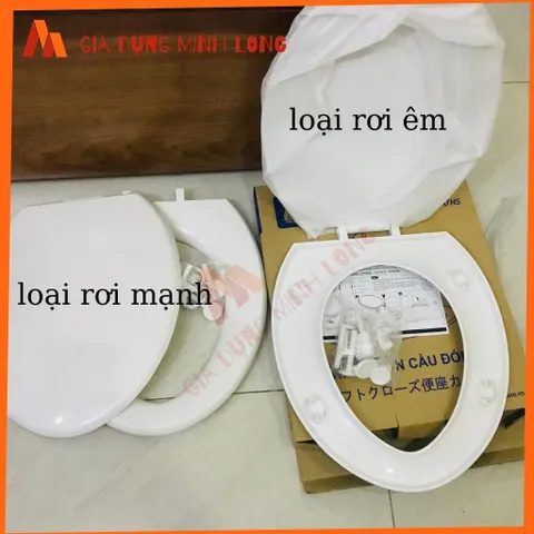 Nắp Bồn Cầu Rơi êm Tự Động - Nhựa Cao Cấp Trắng, Dễ Lắp Đặt, Phù Hợp Với Nhiều Loại Bồn Cầu Tại Nhà