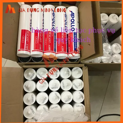 Keo Silicon A300 Chuyên Dán Kính, Gương, Hồ Cá - Bịt Mái Tôn, Chống Dột 4 Màu: Trong, Sữa, Xám, Đen, Độ Bền Cao, Chịu Nhiệt Tốt
