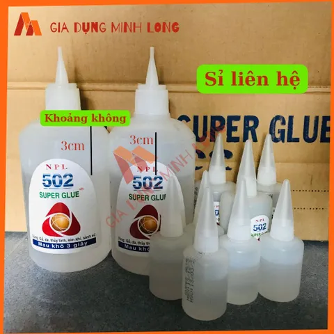 Keo 502 Chai Lớn 500ml - Keo Dán Đa Năng Siêu Dính Con Voi, Tặng Kèm 3 Lọ Chiết Dùng Để Dán Sắt, Gỗ, Giày