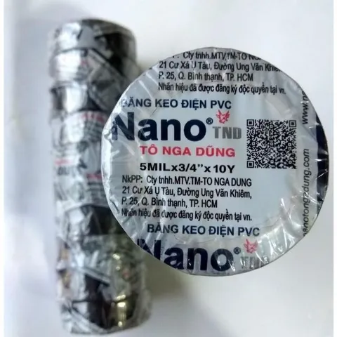 Băng Keo Điện Nano Tô Nga Dũng 5M - Băng Keo Đen Cách Điện An Toàn, Chống Rò Rỉ Điện, Dính Chắc, Không Bong Tróc