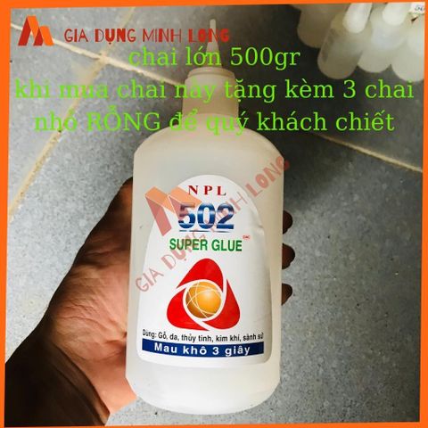 Keo 502 Đa Năng Con Voi - Chai 50ml, 100ml, 200ml, 500ml - Siêu Dính Dán Sắt, Gỗ, Kim Loại, Nhựa, Thủy Tinh