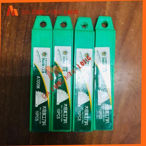 Hộp dao rọc giấy 10 lưỡi - Công cụ đa năng cho văn phòng và thủ công, cắt giấy, mút xốp, băng keo, dễ sử dụng