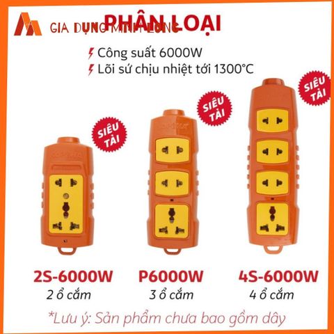 Ổ Cắm Điện SOPOKA 6000W Lõi Sứ Chống Cháy An Toàn - Thiết Kế Đẹp, Chịu Tải 3 Nồi Lẩu, Bảo Hành 02 Năm