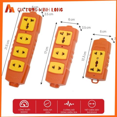 Ổ Cắm Điện SOPOKA 6000W Lõi Sứ Chống Cháy An Toàn - Thiết Kế Đẹp, Chịu Tải 3 Nồi Lẩu, Bảo Hành 02 Năm
